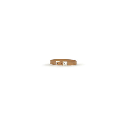 Bracelet Valentino Garavani Bos Taurus en cuir de veau marron