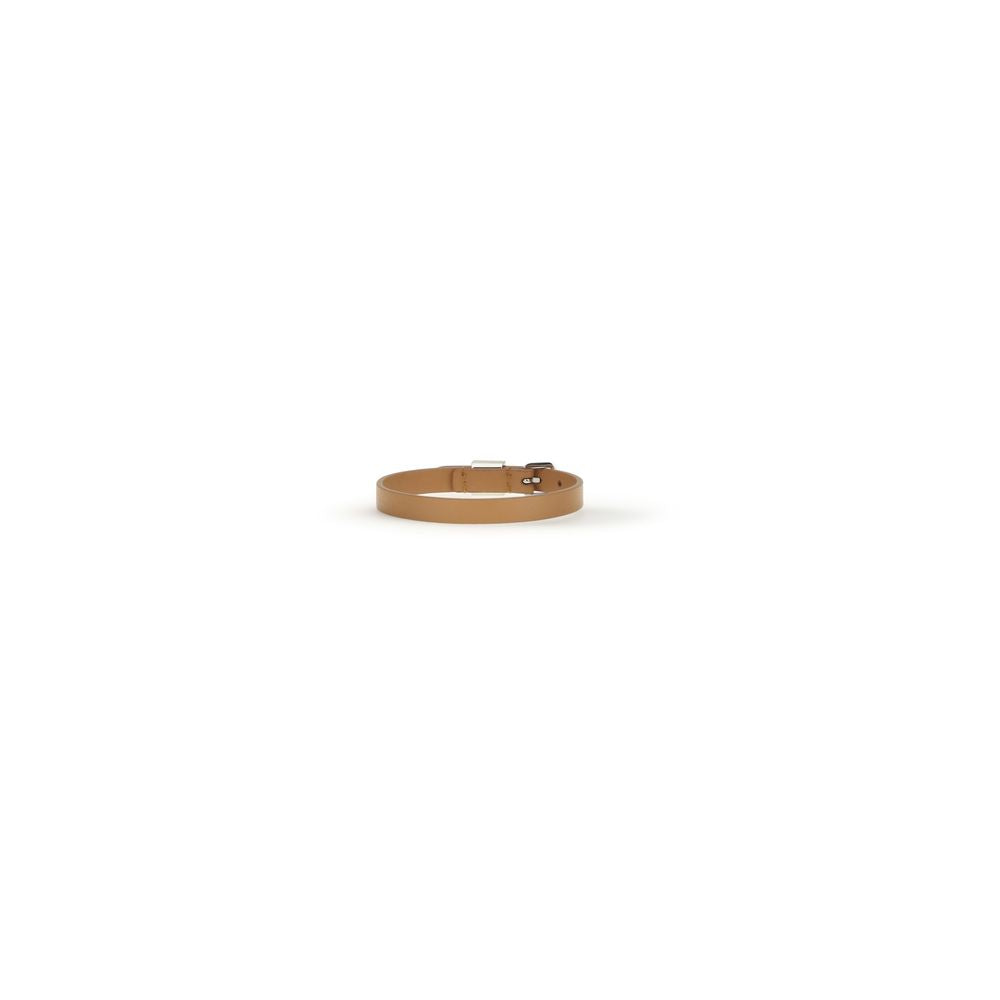 Bracelet Valentino Garavani Bos Taurus en cuir de veau marron