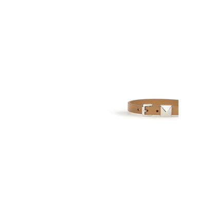 Bracelet Valentino Garavani Bos Taurus en cuir de veau marron