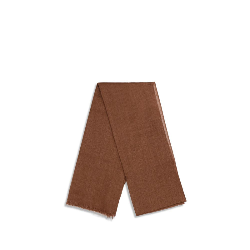 Brunello Cucinelli Brown Cashmere and Silk Scarf