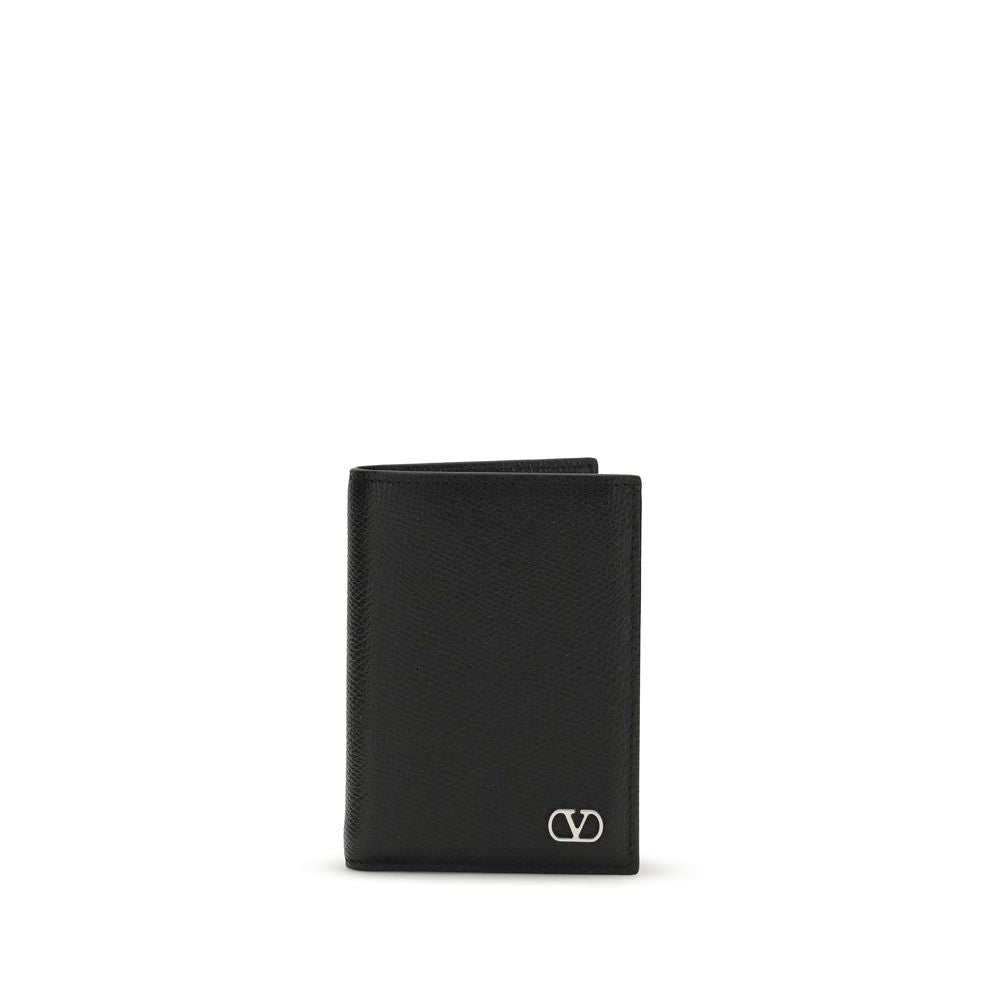 Portefeuille Valentino Garavani Bos Taurus en cuir de veau noir