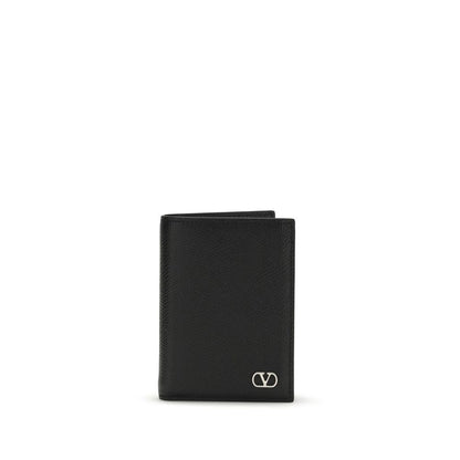 Portefeuille Valentino Garavani Bos Taurus en cuir de veau noir