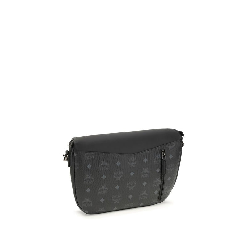 MCM Black Calf Leather Bos Taurus Shoulder Bag