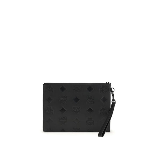 Pochette Bos Taurus en cuir de veau noir MCM