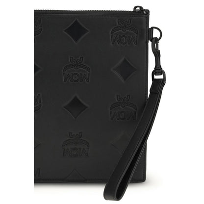 Pochette Bos Taurus en cuir de veau noir MCM