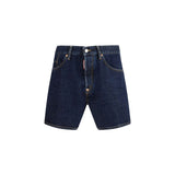 Dsquared² Blue Cotton Bermuda Shorts for Men