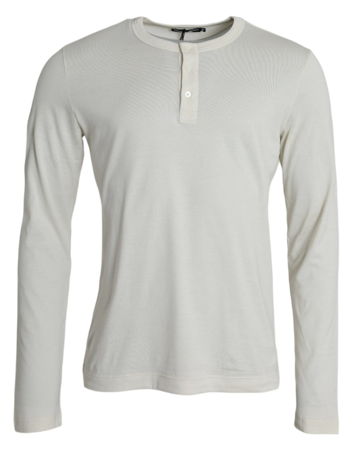 T-shirt à manches longues en coton blanc Dolce &amp; Gabbana