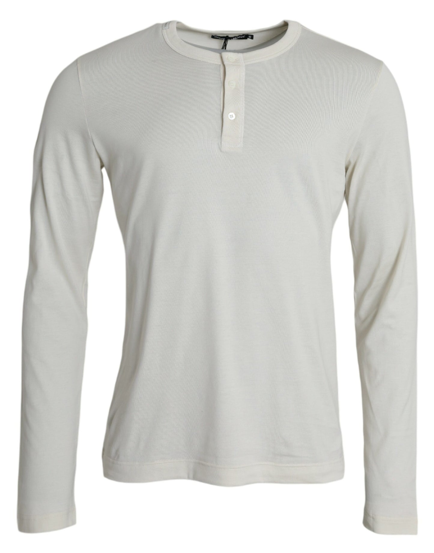 T-shirt à manches longues en coton blanc Dolce &amp; Gabbana