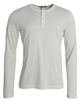 T-shirt à manches longues en coton blanc Dolce &amp; Gabbana