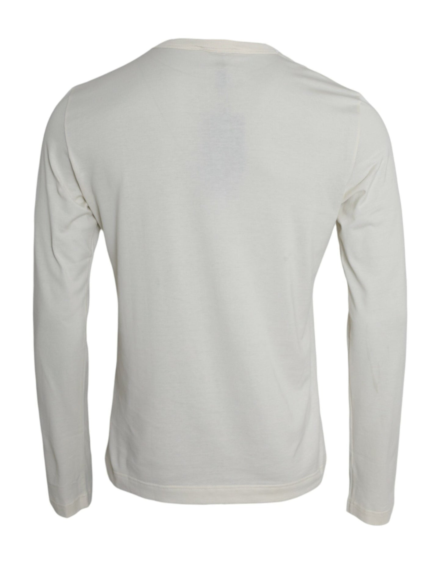 T-shirt à manches longues en coton blanc Dolce &amp; Gabbana
