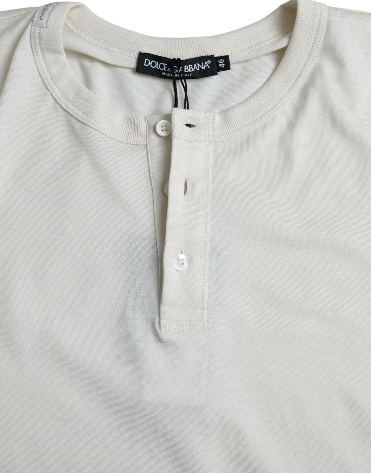 T-shirt à manches longues en coton blanc Dolce &amp; Gabbana