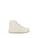 R13 White Cotton High Top Sneakers for Women - Bold Streetwear Style