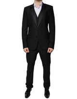 Dolce & Gabbana Black Virgin Wool Tuxedo for Men