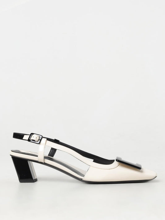 Roger Vivier Black Leather Pumps - Elegant Slingback Style