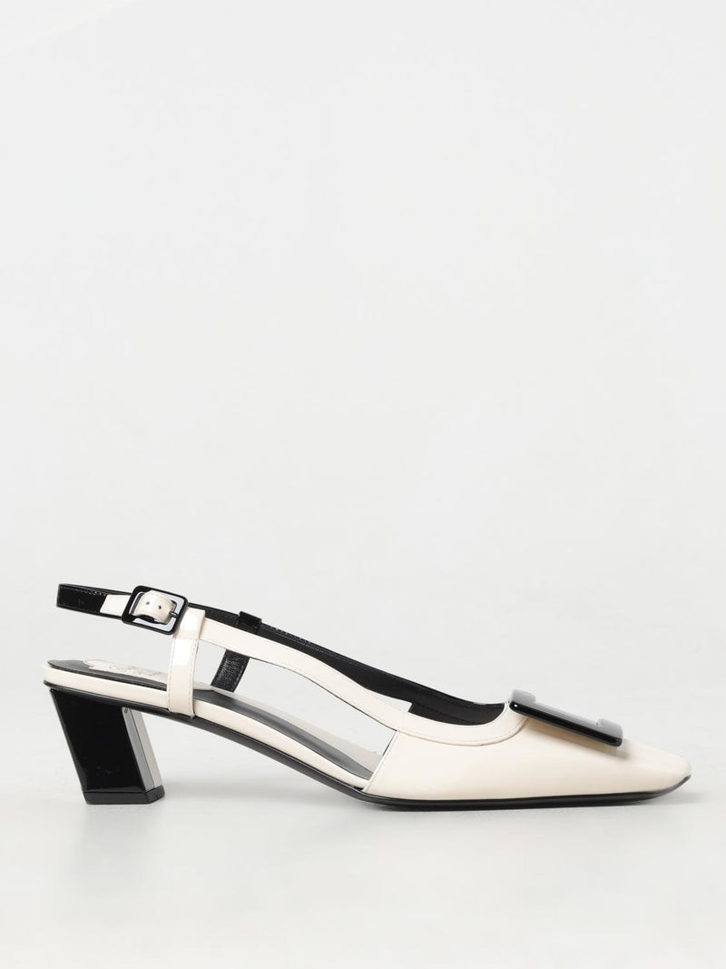 Roger Vivier Black Leather Pumps - Elegant Slingback Style
