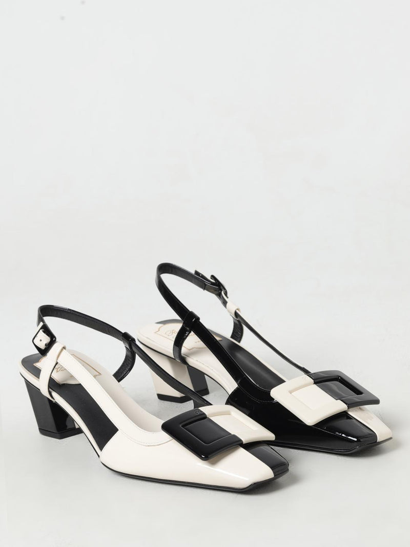 Roger Vivier Black Leather Pumps - Elegant Slingback Style