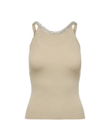 Only Beige Nylon Elastane Tank Top for Women - Comfortable & Versatile