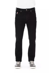 Baldinini Trend Black Cotton Straight-Leg Jeans for Men