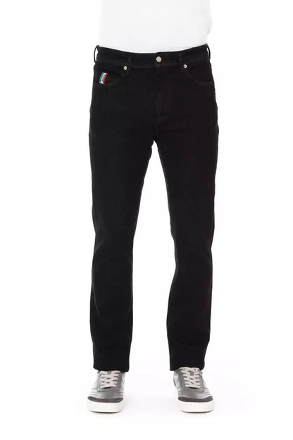 Jean droit en coton noir Baldinini Trend