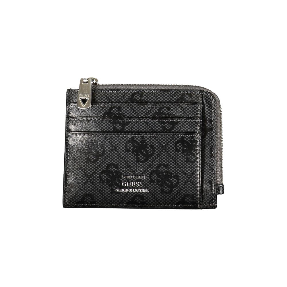 Guess Jeans Black Leather Cardholder for Men