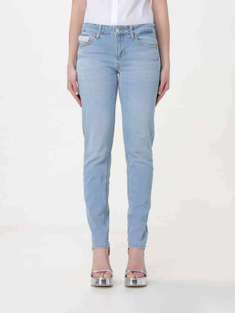 Liu Jo Blue Cotton Straight-Leg Jeans for Women