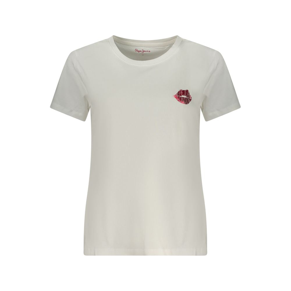Pepe Jeans Bianco Cotton Women T-Shirt - Élégance Décontractée