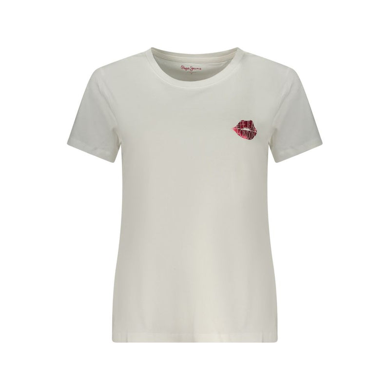 Pepe Jeans Bianco Cotton Women T-Shirt - Élégance Décontractée