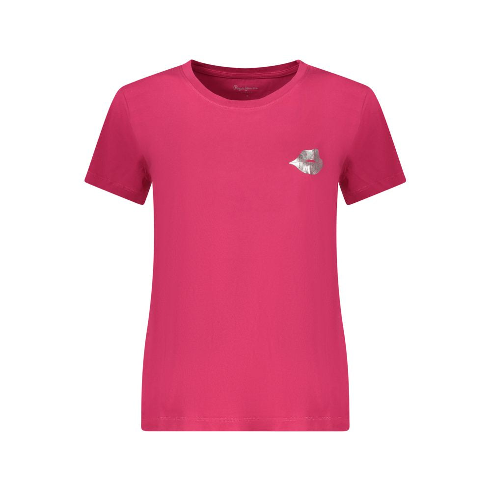 Pepe Jeans Red Cotton Women's T-Shirt - Effortless Chic