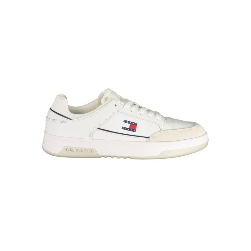 Tommy Hilfiger White Polyurethane Men's Sneakers - Stylish & Comfortable