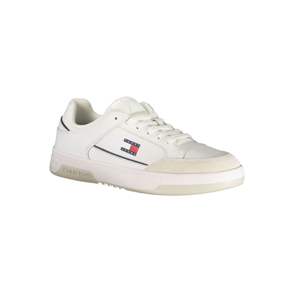 Tommy Hilfiger White Polyurethane Men's Sneakers - Stylish Comfort