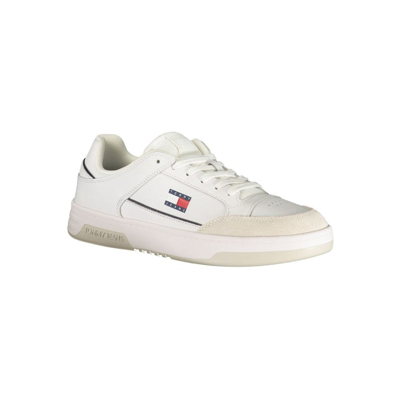 Tommy Hilfiger White Polyurethane Men's Sneakers - Stylish & Comfortable
