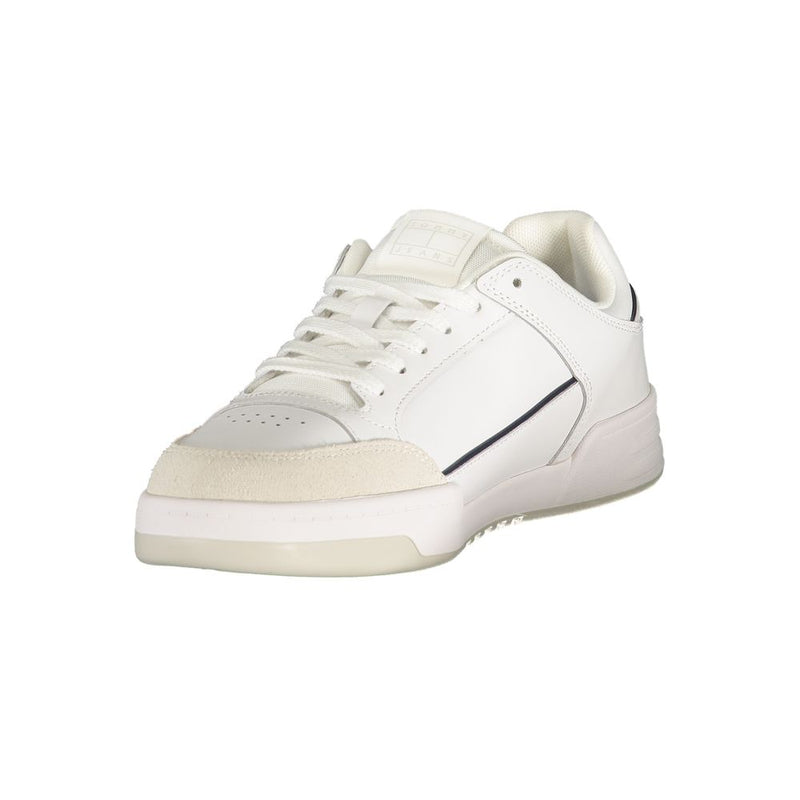 Tommy Hilfiger White Polyurethane Men's Sneakers - Stylish & Comfortable