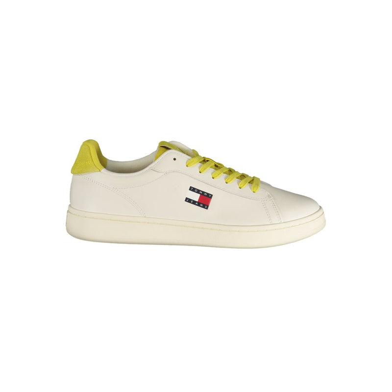 Tommy Hilfiger White Polyurethane Men's Sneaker - Stylish & Durable