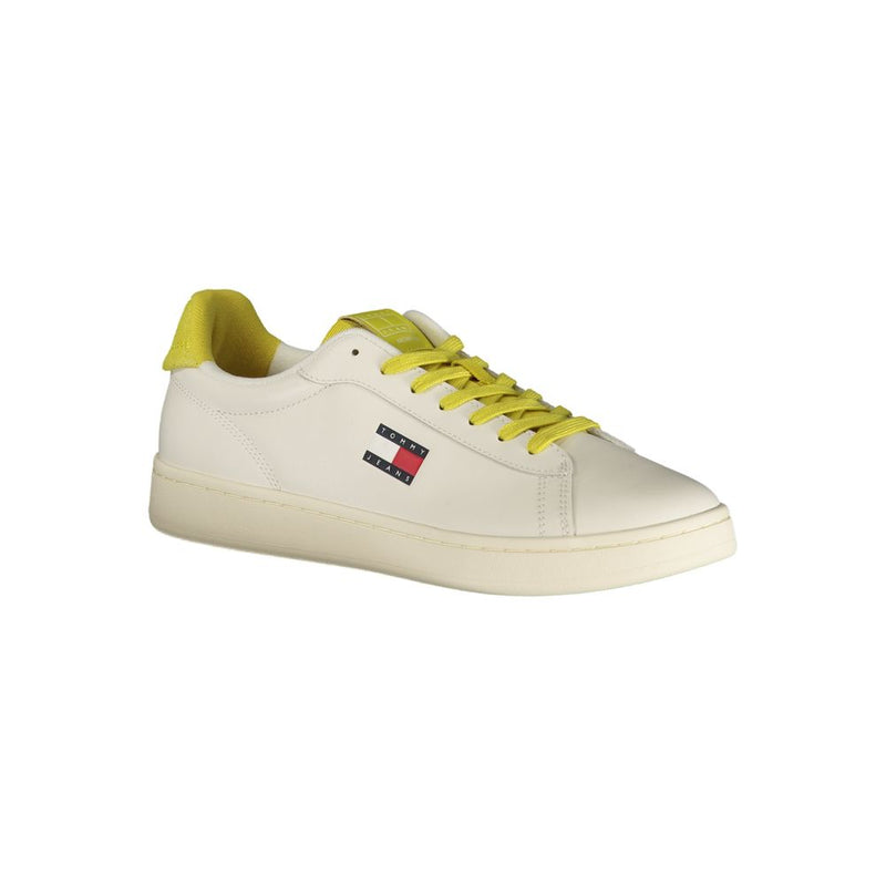 Tommy Hilfiger White Polyurethane Men's Sneaker - Stylish & Durable