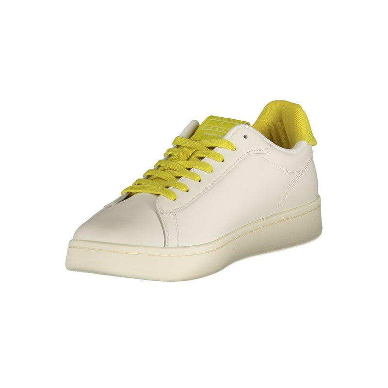 Tommy Hilfiger White Polyurethane Men's Sneaker - Stylish & Durable