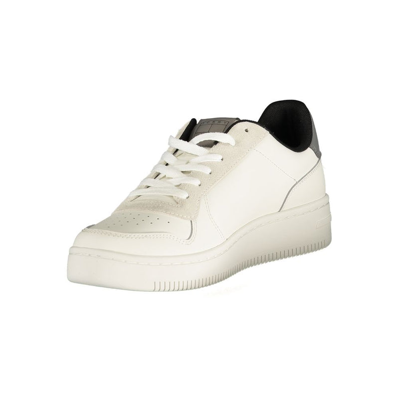 Tommy Hilfiger Bianco Polyurethane Men's Sneakers - Stylish Comfort