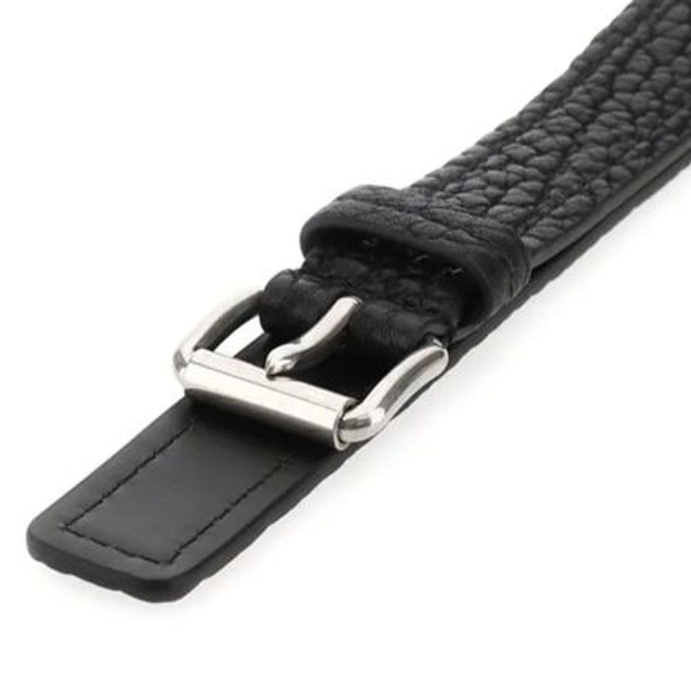 Ceinture Prada en cuir de veau noir