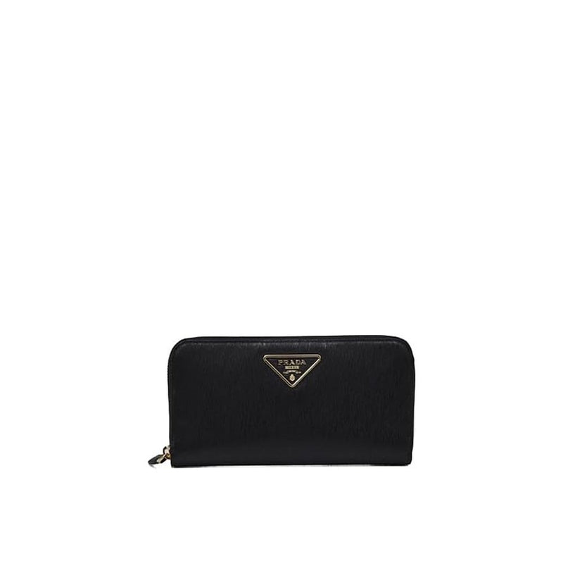 Prada Black Calfskin Wallet - Élégant Accessoire pour Femmes