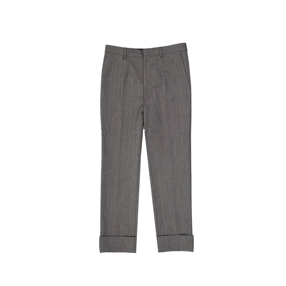 Pantalon habillé en laine grise Prada