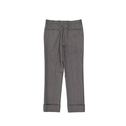 Pantalon habillé en laine grise Prada