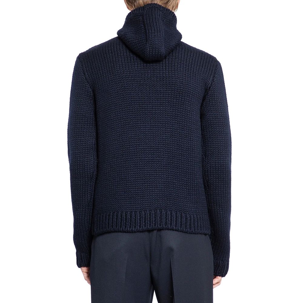 Col roulé en laine bleue Prada