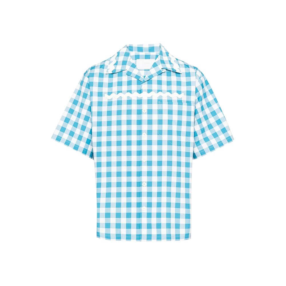 Chemise Prada bleue en coton à motifs