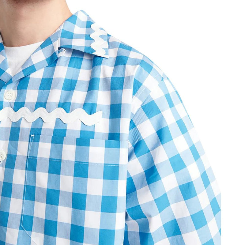 Prada overhemd met blauwe katoenen print