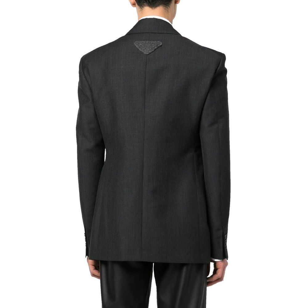 Blazer en laine grise Prada