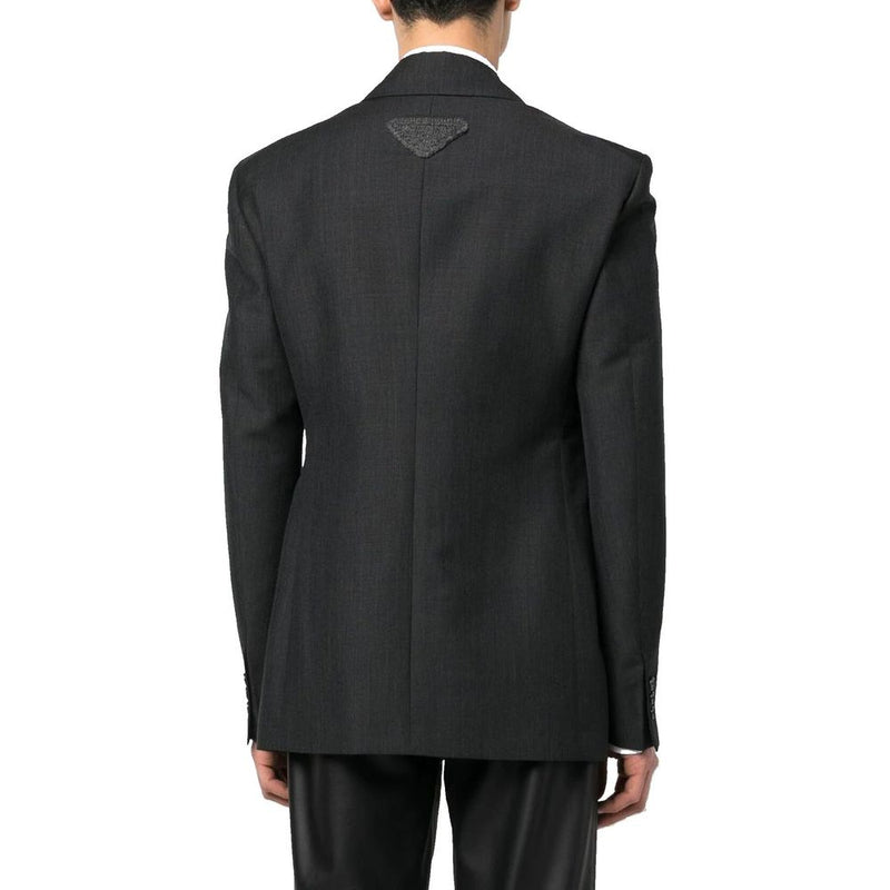 Blazer en laine grise Prada