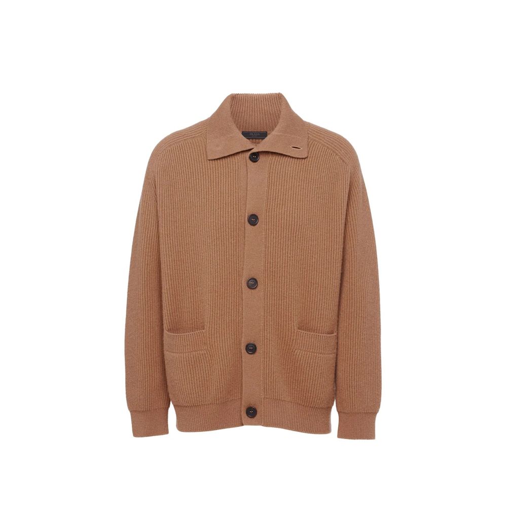 Gilet en cachemire marron Prada