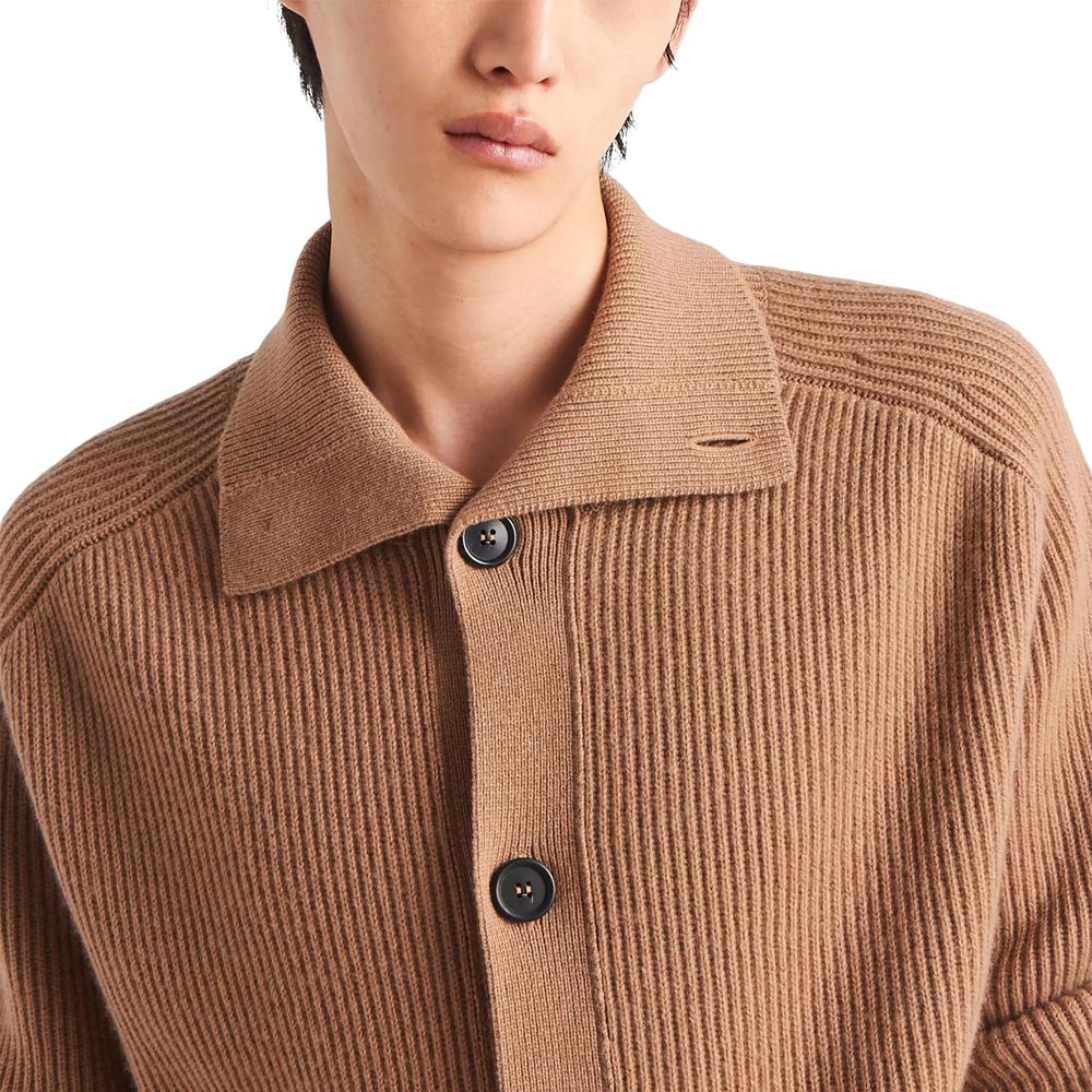 Gilet en cachemire marron Prada