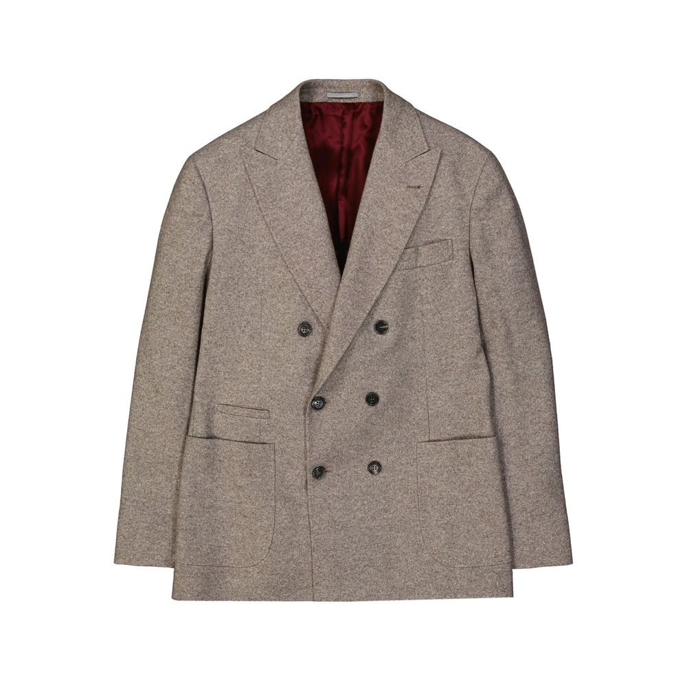 Brunello Cucinelli Beige Cashmere Coat for Men
