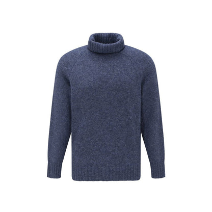 Brunello Cucinelli Blauwe Alpaca Leren Coltrui