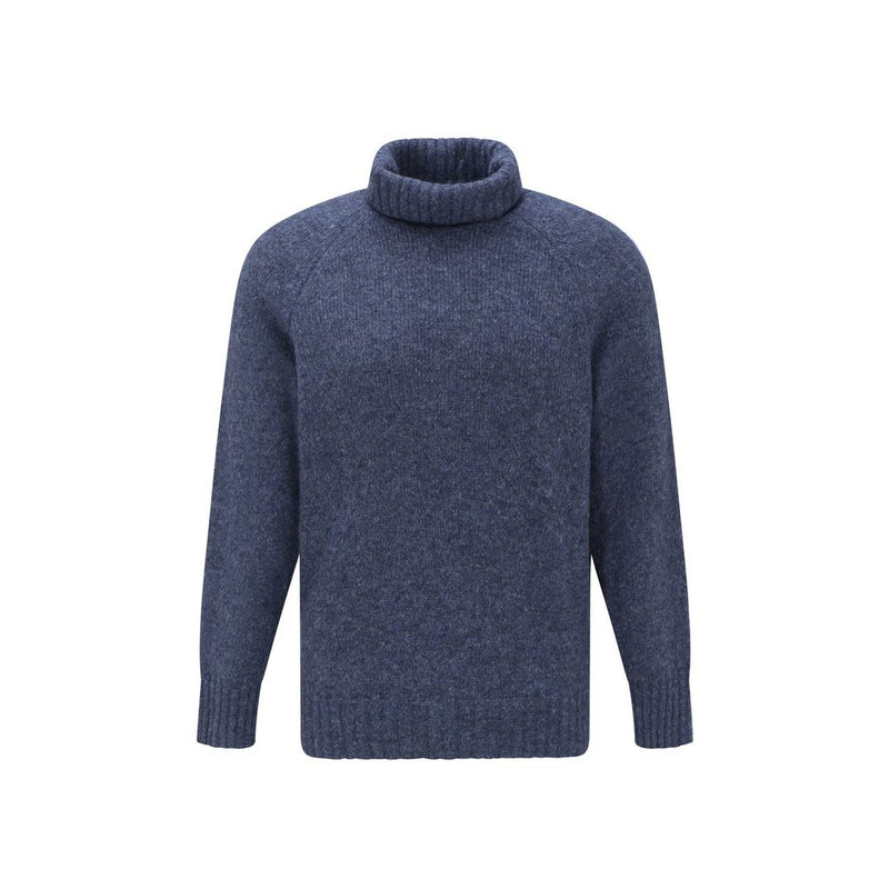 Brunello Cucinelli Blauwe Alpaca Leren Coltrui